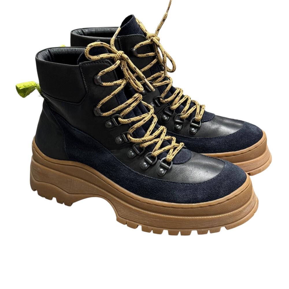 Ted Baker Allicia Black Lace Up Combat Boots